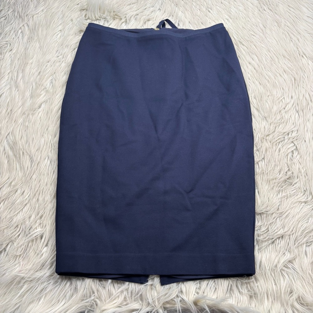 Boden Women's 6 Navy Solid Classic Pencil Skirt Preppy Office Career